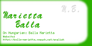 marietta balla business card
